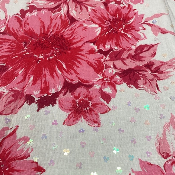 Coldwater Creek Linen Blend Floral Sequin A-Line Lined Skirt PM - Picture 10 of 16